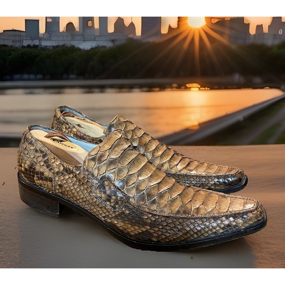 Cole Haan Genuine Python Dress Shoes Men 11.5 Brown Rare Special Edition - Picture 3 of 15